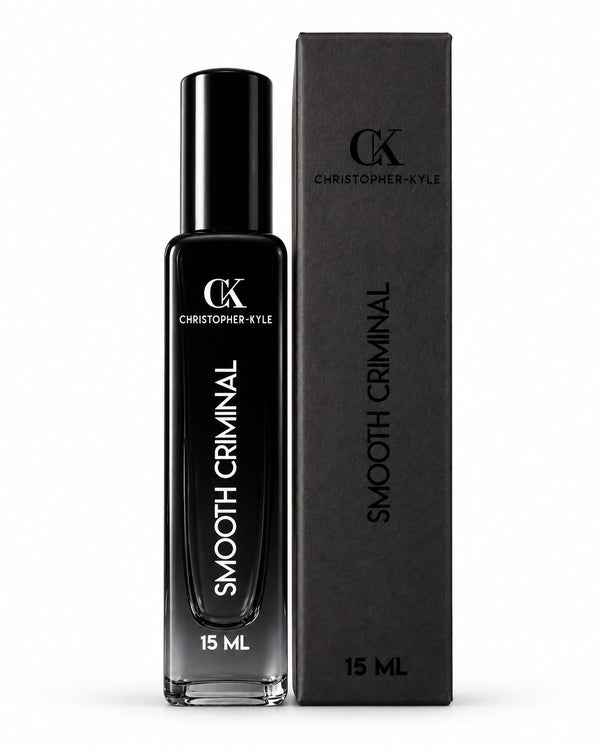 Christopher-Kyle Smooth Criminal 15 ML fragrance bottle and box