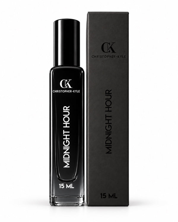 Christopher-Kyle Midnight Hour 15 ML fragrance bottle and box